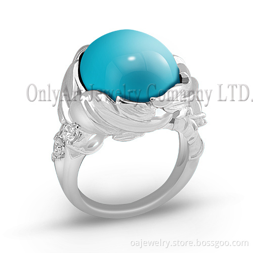 Gemstone Lady Fashion Jewelry 925 Sterling Silver Ring